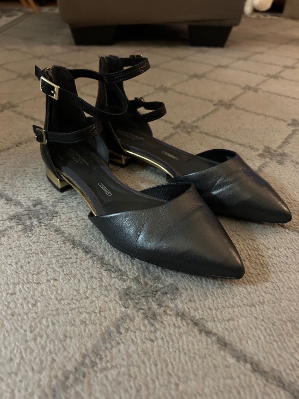 Rockport Black Leather Total Motion Adalyn Pointed Toe